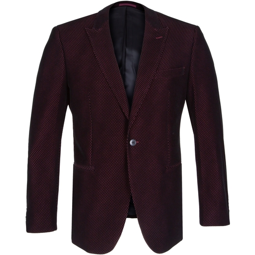 Ionic Velvet Dress Jacket With Geometric Pattern-new online-Fifth Avenue Menswear