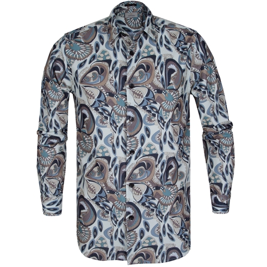 Vegard Paisley Print Fine Cord Shirt-new online-Fifth Avenue Menswear