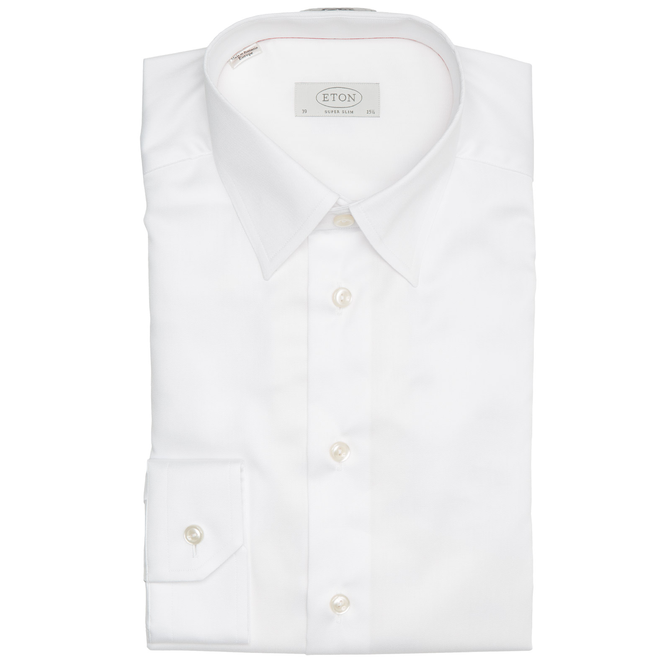 Super-Slim Luxury Cotton Twill Dress Shirt