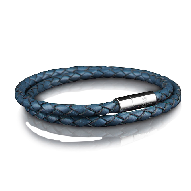Leather Bracelet - Two Rows & Steel