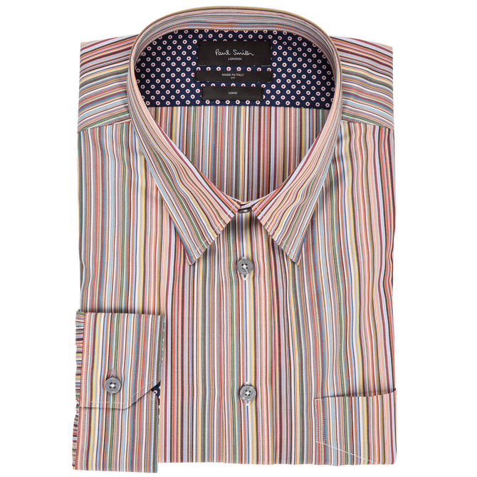 Slim Fit Soho Multi Stripe Dress Shirt - Shirts-Dress : Fifth Avenue ...