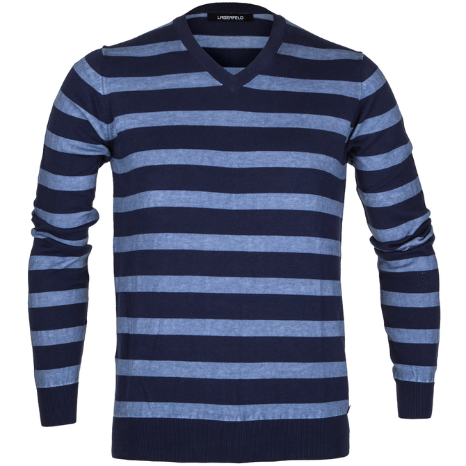 Stripe V-Neck Pullover - On Sale : Fifth Avenue Menswear - KARL ...