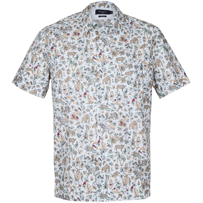 Classic Fit Wildlife Print Casual Shirt