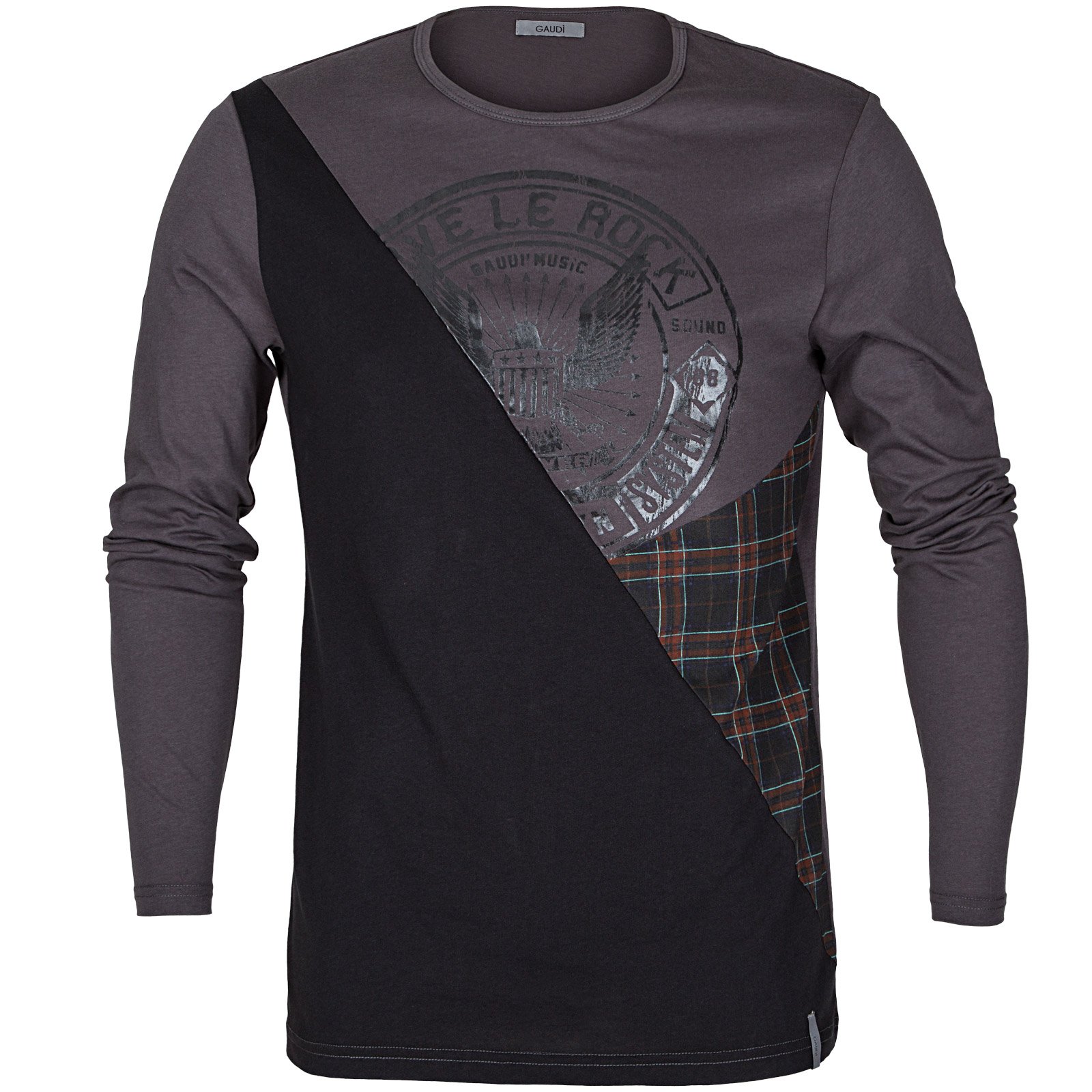 panelled crew neck t shirt