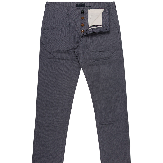 Micro Check Casual Cotton Trousers - Trousers-Casual : Fifth Avenue ...