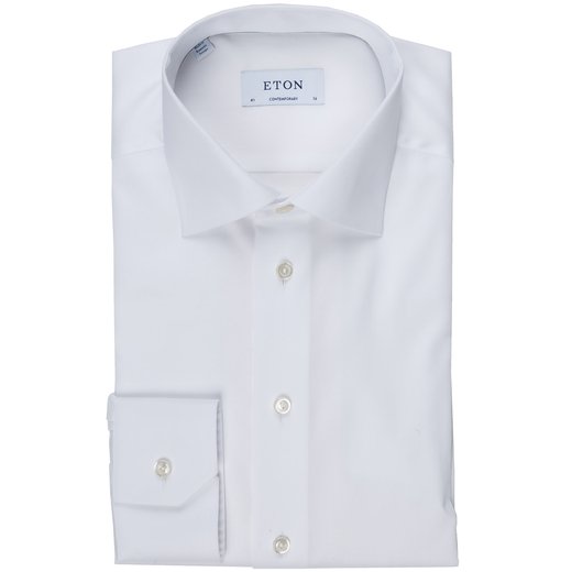 Contemporary Fit Luxury Cotton Twill Dress Shirt-shirts-Fifth Avenue Menswear