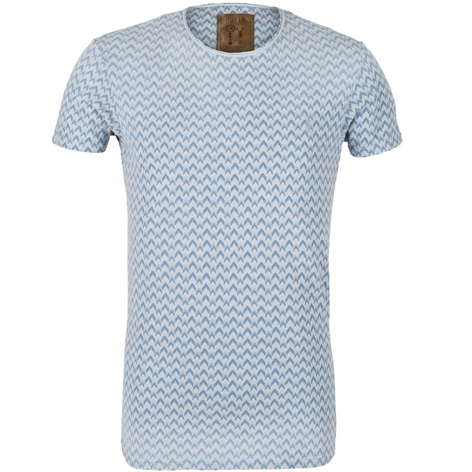 Purpose Zig Zag Print Cotton T-Shirt