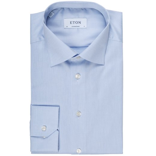 Contemporary Fit Luxury Cotton Twill Dress Shirt-back in stock-Fifth Avenue Menswear