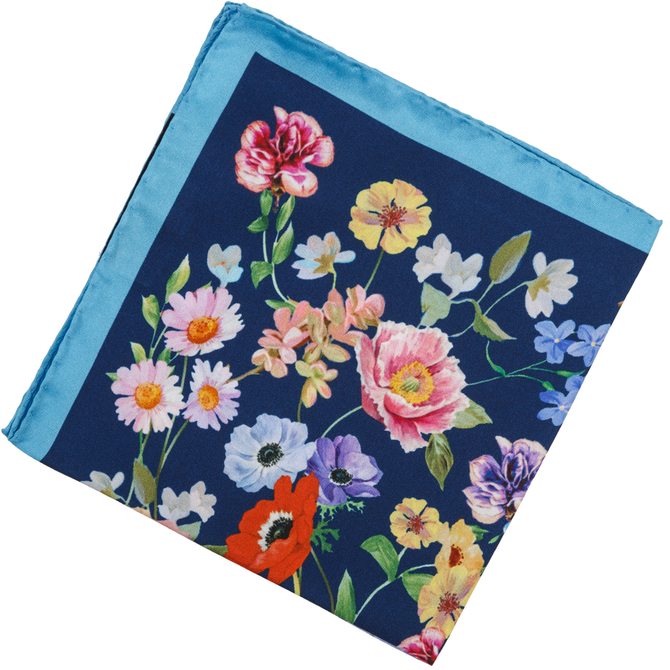 Bold Flower Silk Pocket Square