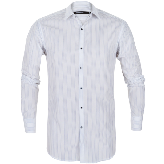 Slim Fit Dotted Line Domed Front Shirt