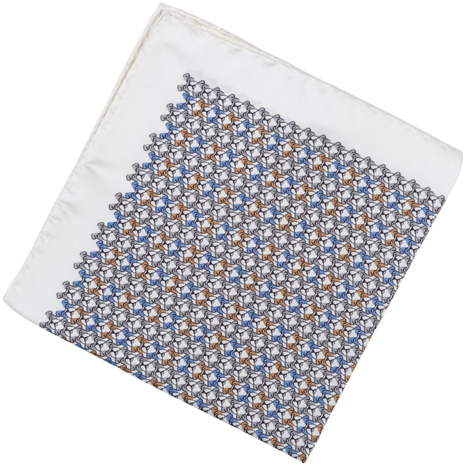 Geometric Bulldog Silk Pocket Square AccessoriesPocket Squares