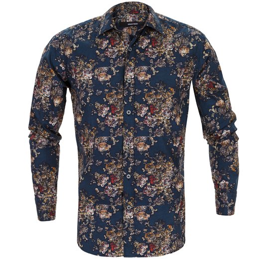 Slim Fit Zephyr Floral Print Casual Shirt-on sale-Fifth Avenue Menswear