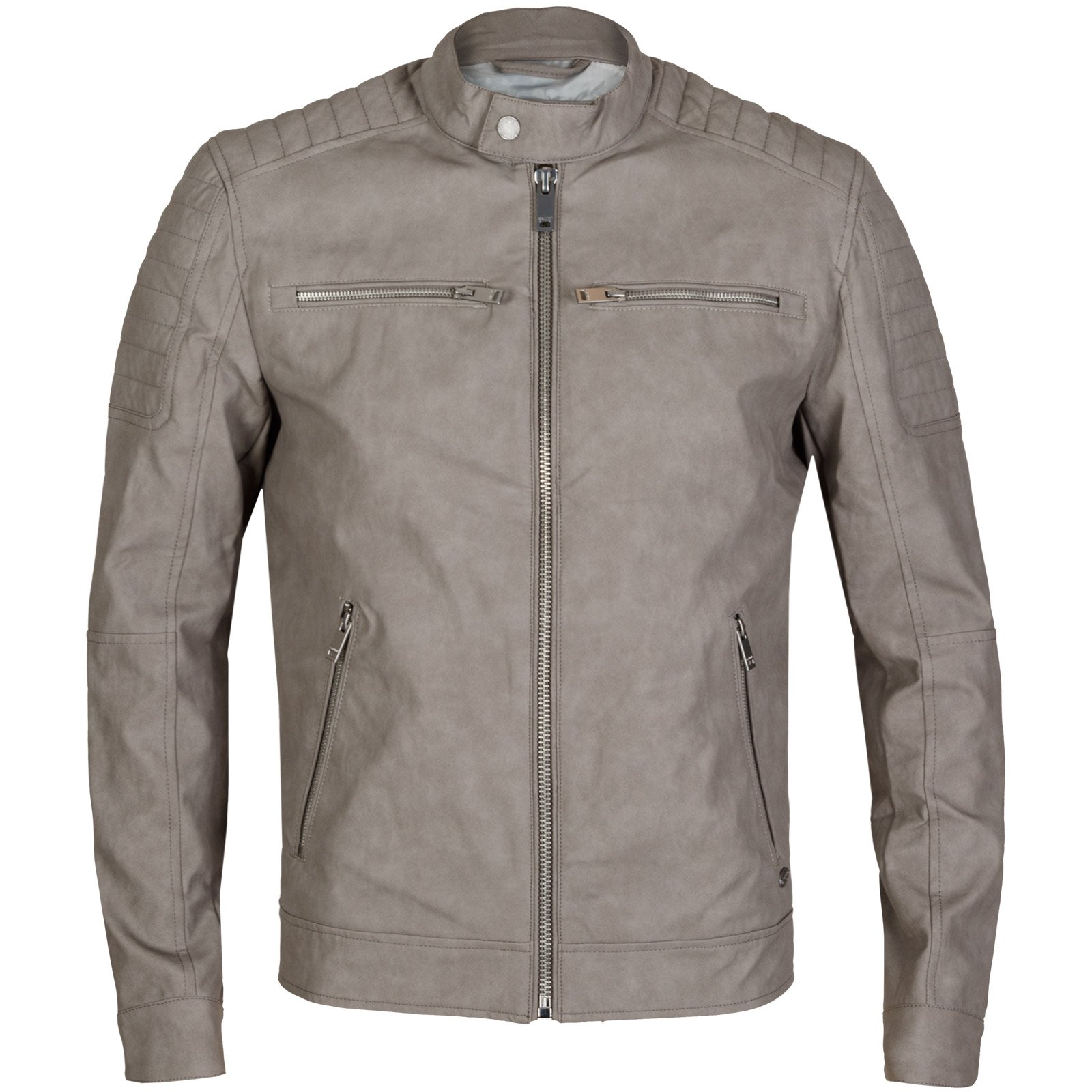 Slim Fit Eco Pelle Zip-up Biker Jacket - Jackets-Casual Jackets : Fifth ...