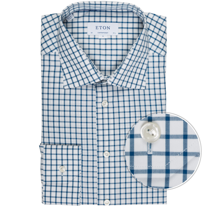 Contemporary Fit Luxury Cotton Big Check Shirt