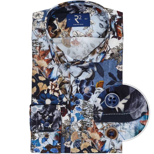 Luxury Cotton Floral Print Dress Shirt-on sale-Fifth Avenue Menswear