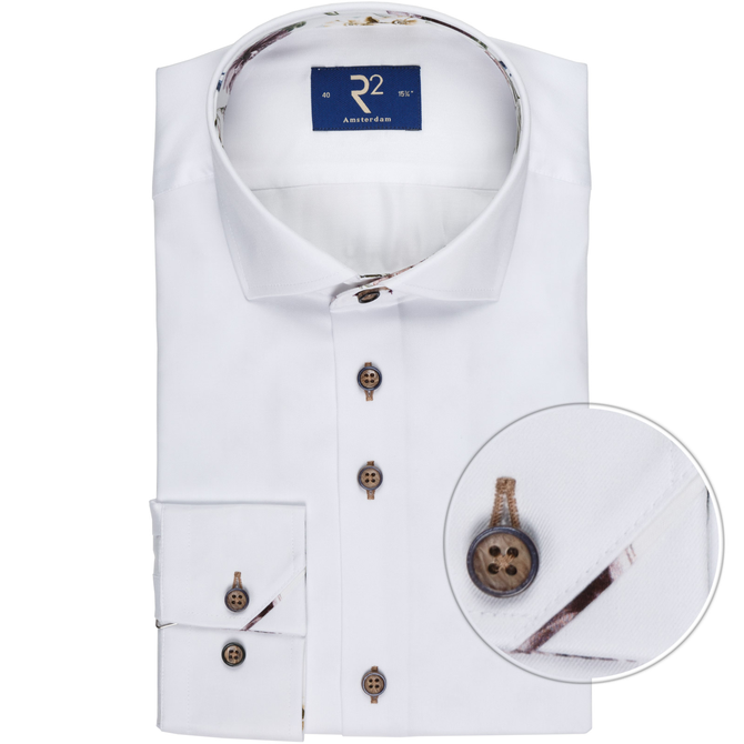 White Luxury Cotton Twill Dress Shirt