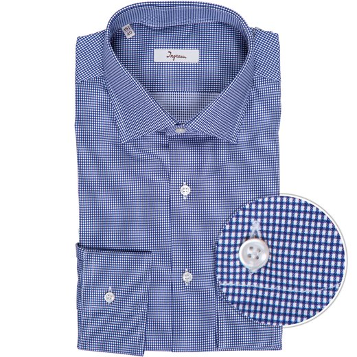 Luxury Cotton Micro Gingham Check Dress Shirt-on sale-Fifth Avenue Menswear