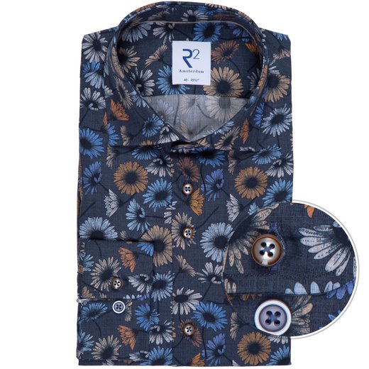 Luxury Cotton Floral Print Dress Shirt-on sale-Fifth Avenue Menswear