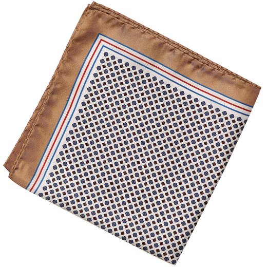 Geometric Pattern Silk Pocket Square-accessories-Fifth Avenue Menswear