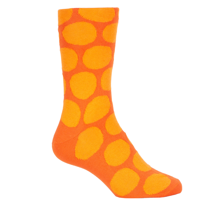 Orange Big Spots Cotton Socks