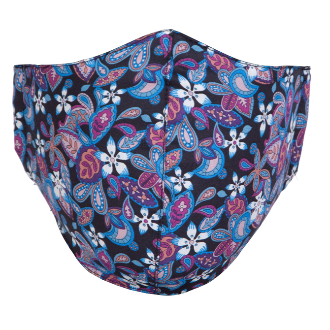 Adjustable Limited Edition Paisley Flowers Print Face Mask