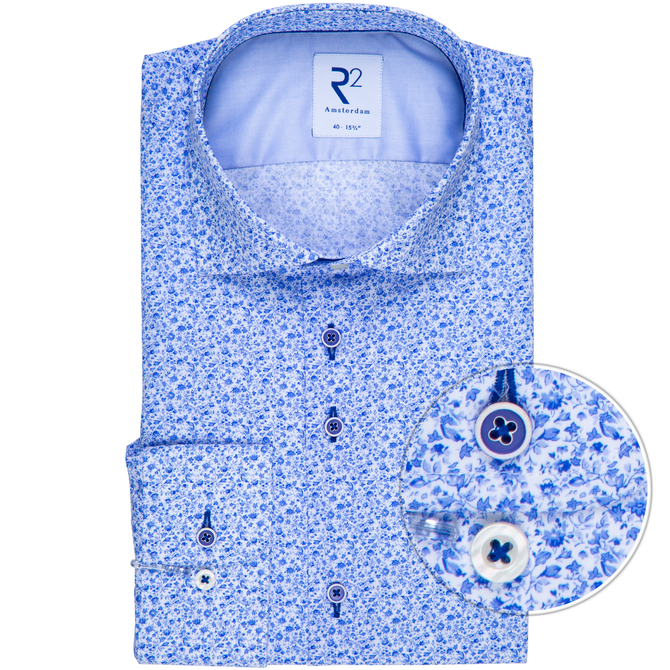Luxury Cotton Micro Floral Print Shirt