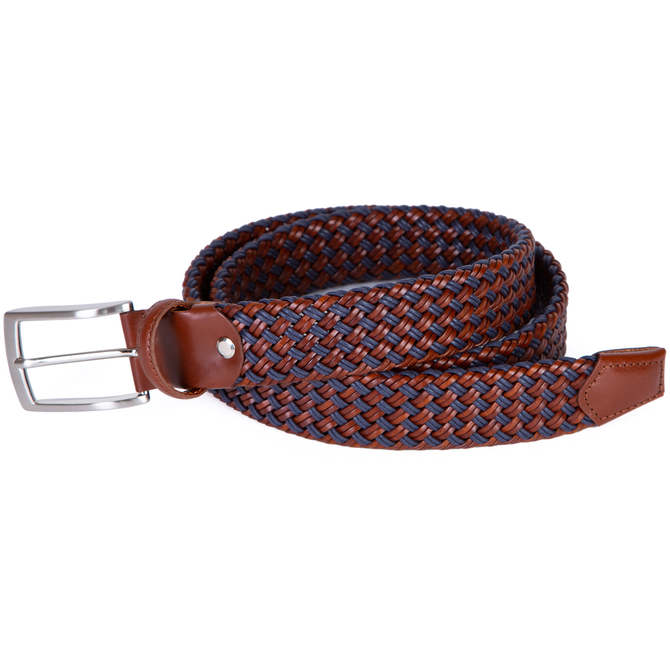 Two-tone Woven Leather Belt