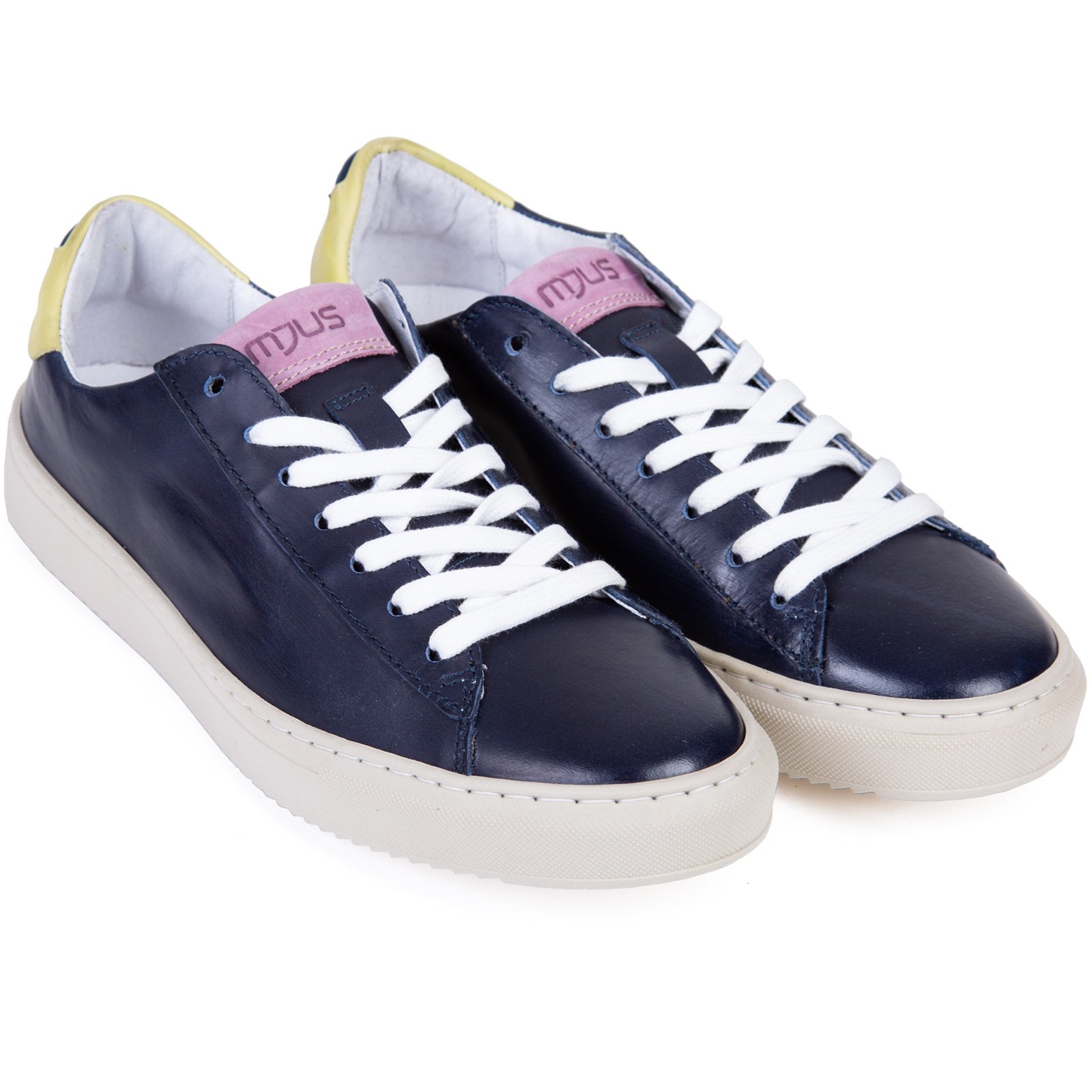 Trio Luxury Navy Leather Sneaker - Shoes & Boots-Casual Shoes : Fifth ...