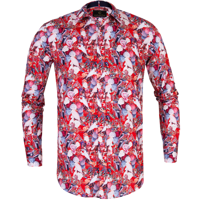 Blake Birds & Floral Stretch Cotton Shirt