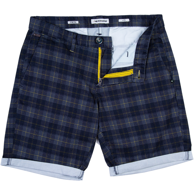 Check Brushed Stretch Cotton Shorts