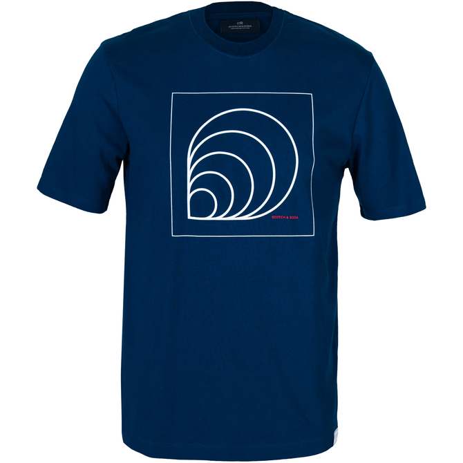 Navy Artwork Print T-Shirt