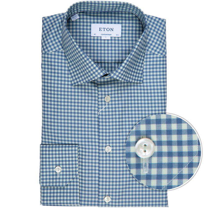 Contemporary Fit Luxury Gingham Check Dress Shirt