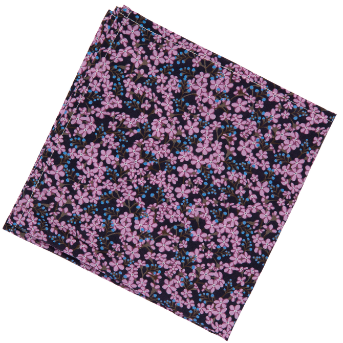 Mini Floral Print Fine Cotton Pocket Square