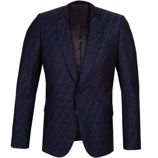 Soho Tailored Fit Jacquard Pattern Blazer-jackets-Fifth Avenue Menswear