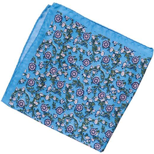 Small Floral Print Silk Pocket Square-accessories-Fifth Avenue Menswear