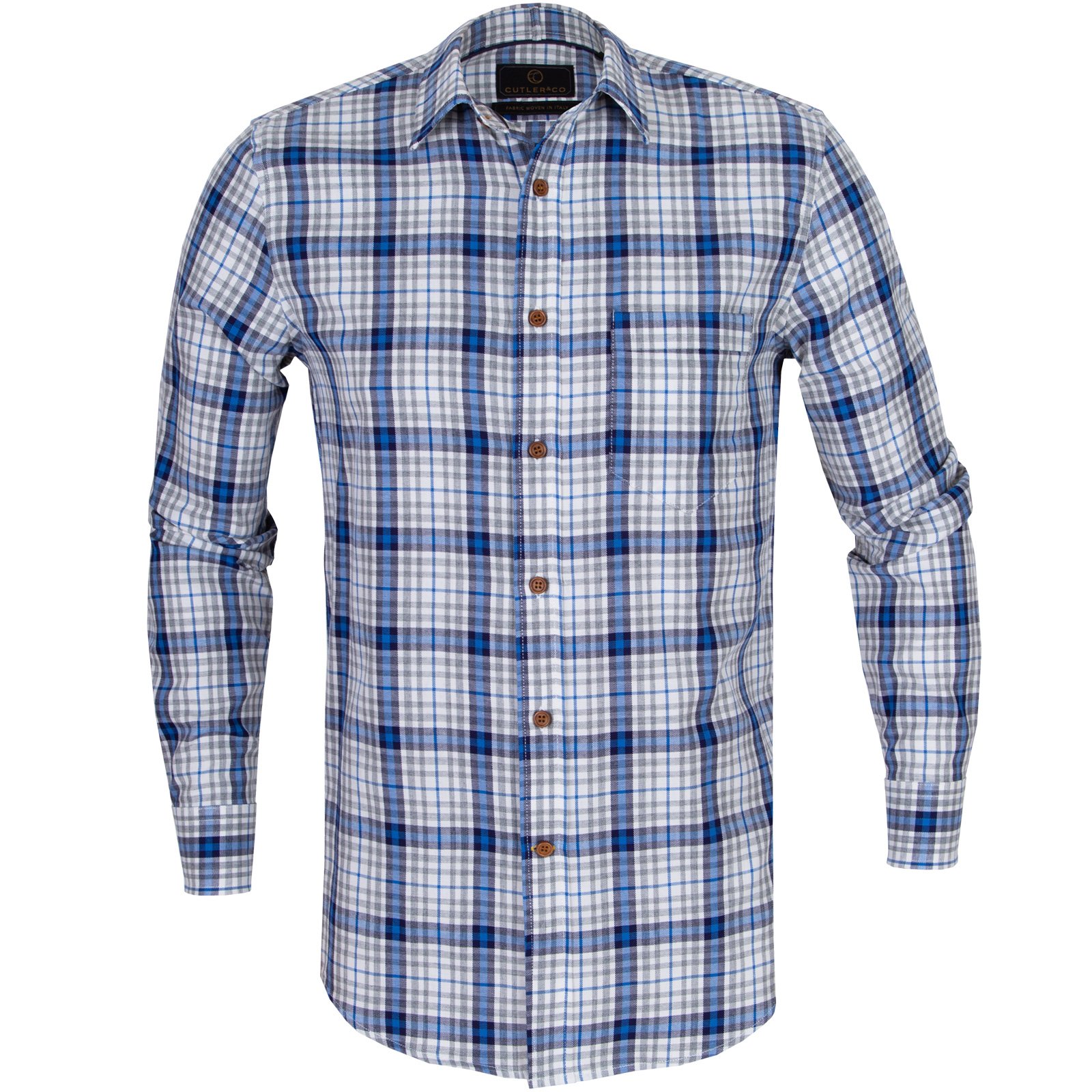 Ash Brushed Cotton Check Shirt - Shirts-Casual : Fifth Avenue Menswear ...