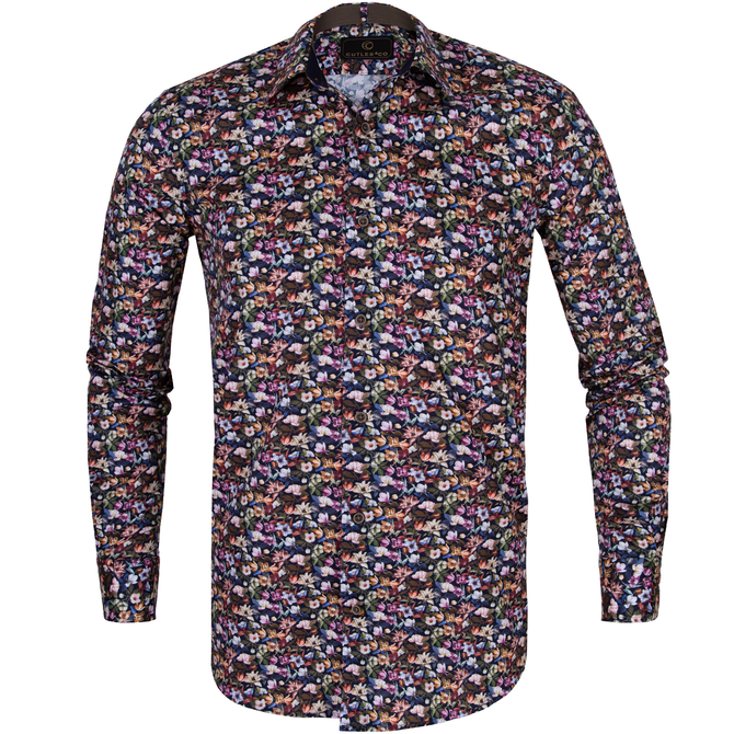 Nigel Floral Print Stretch Cotton Shirt