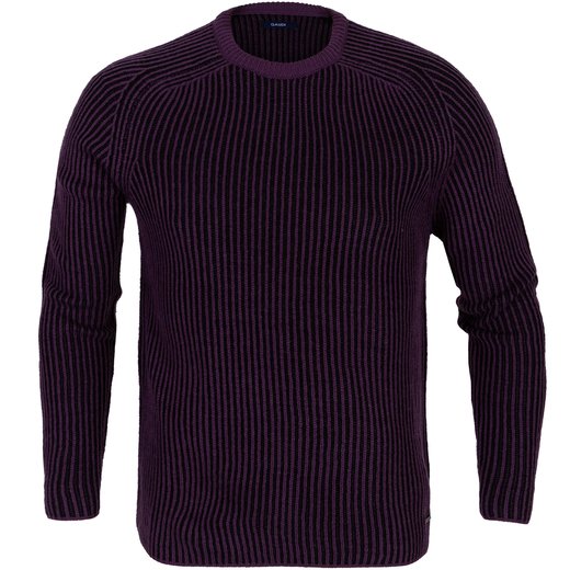 Crew Neck 2-Tone Rib Pullover-on sale-Fifth Avenue Menswear