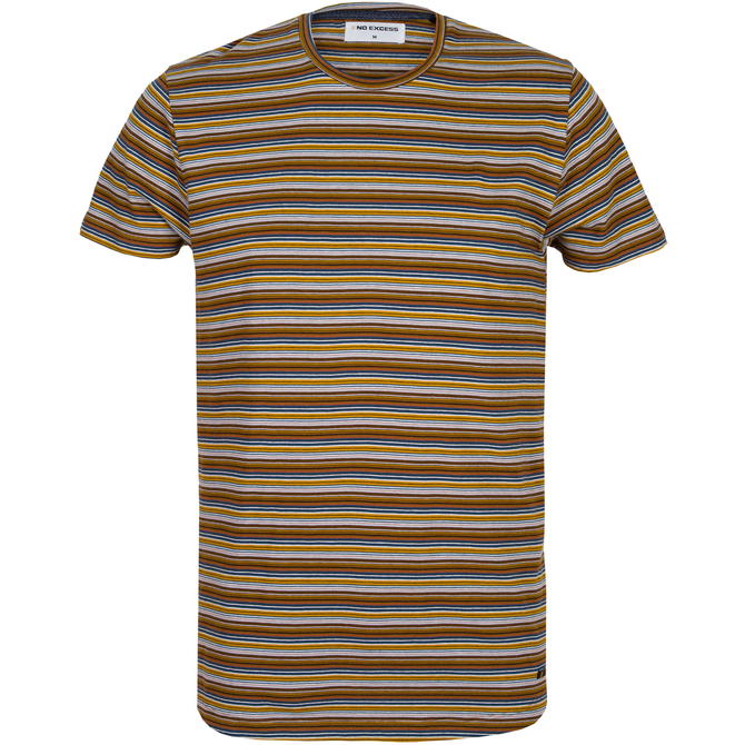 Slim Fit Multi Yarn Dye Stripe T-Shirt