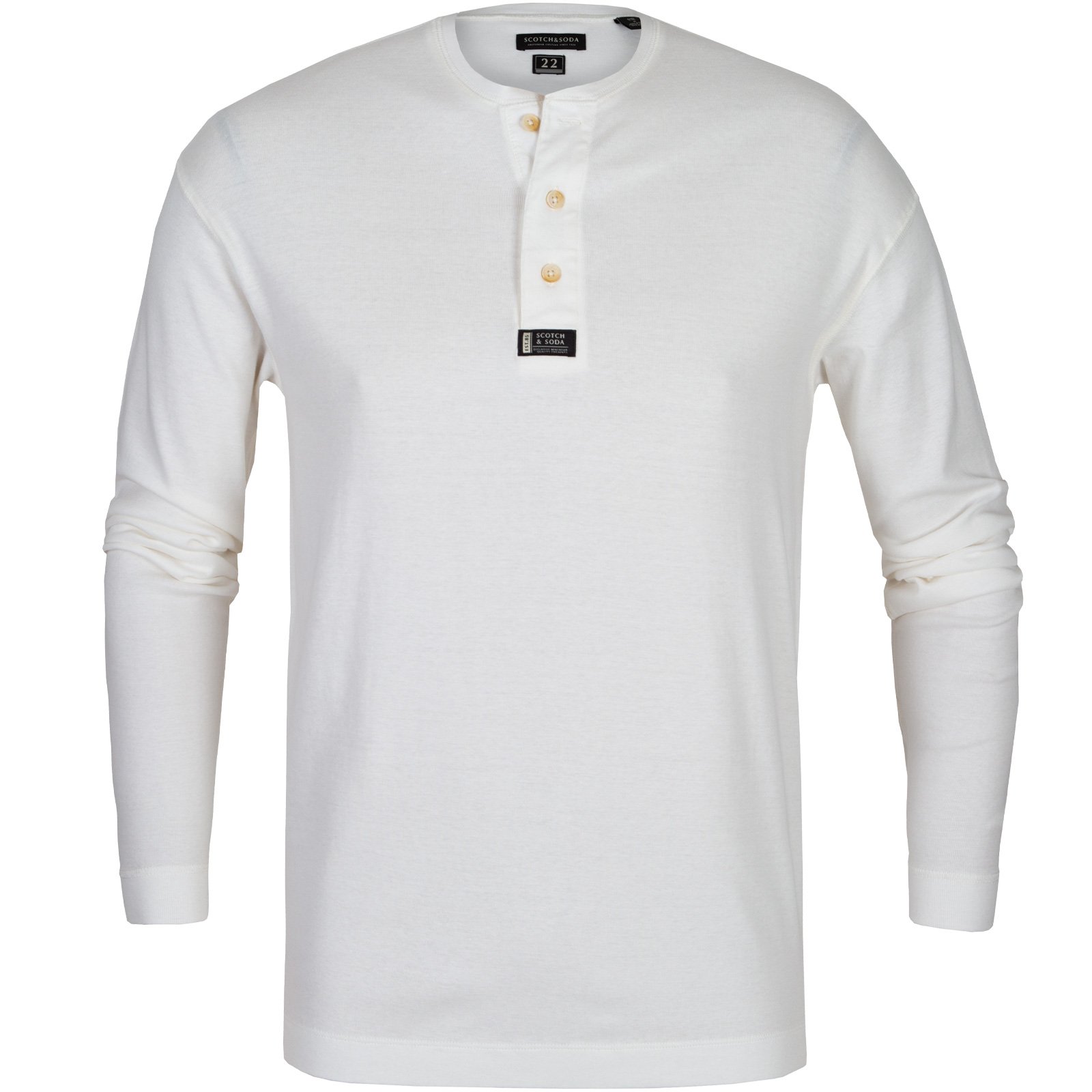 Easy Fit Grandad Collar Long Sleeve T - T-Shirts & Polos-Long Sleeve T ...