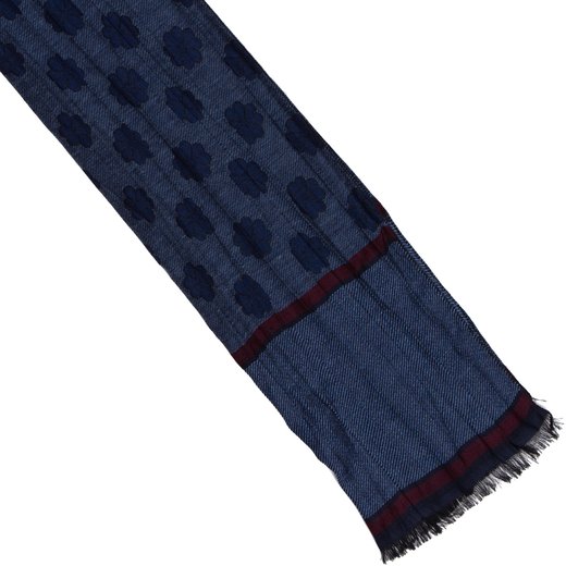 Geometric Flowers Pattern Cotton Blend Scarf-accessories-Fifth Avenue Menswear