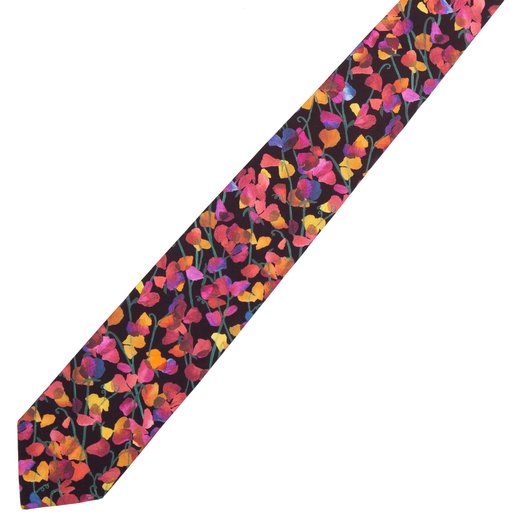 Sweet Midnight Floral Fine Cotton Tie-accessories-Fifth Avenue Menswear