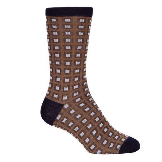 Luxury Fine Wool Mini Squares Socks-socks-Fifth Avenue Menswear