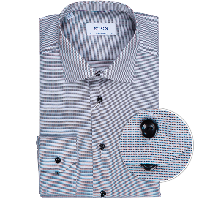 Contemporary Fit Micro Weave Twill Dress Shirt
