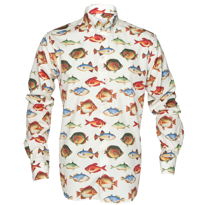 Luxury Cotton Fish Print Shirt