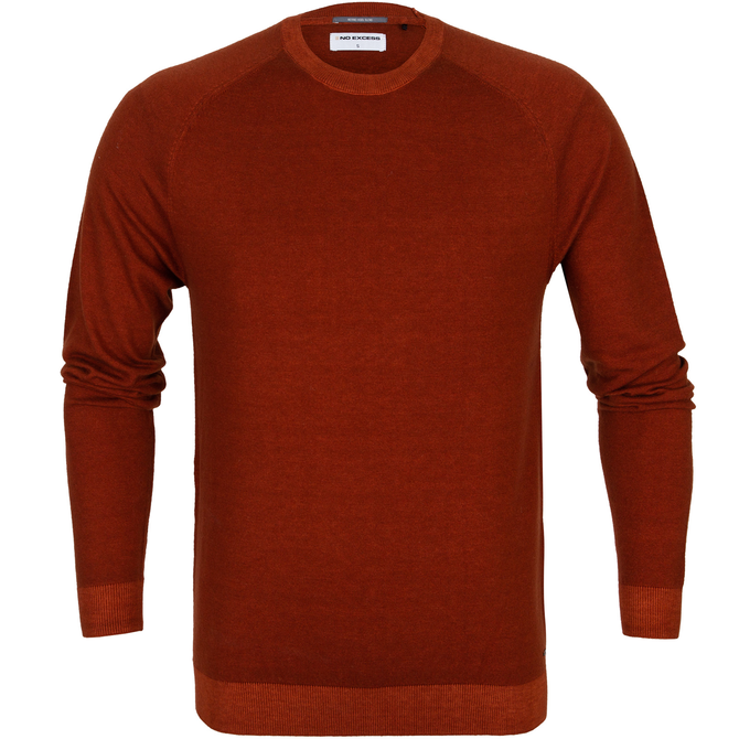 Raglan Sleeve Garment Dyed Wool Blend Pullover