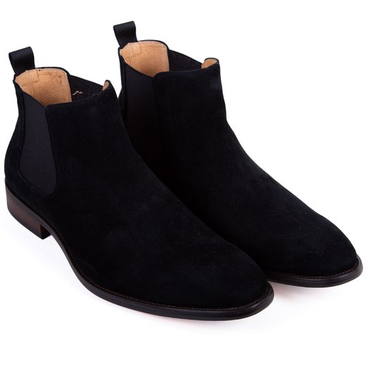 Jake Black Suede Chelsea Boot-shoes & boots-Fifth Avenue Menswear