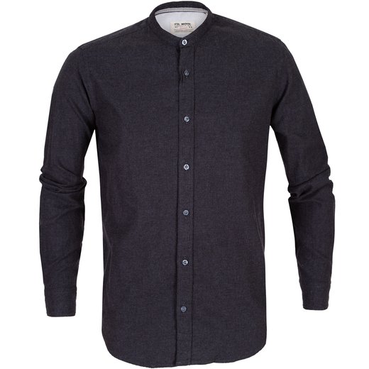 Anacona Grandpa Collar Flannel Shirt-on sale-Fifth Avenue Menswear
