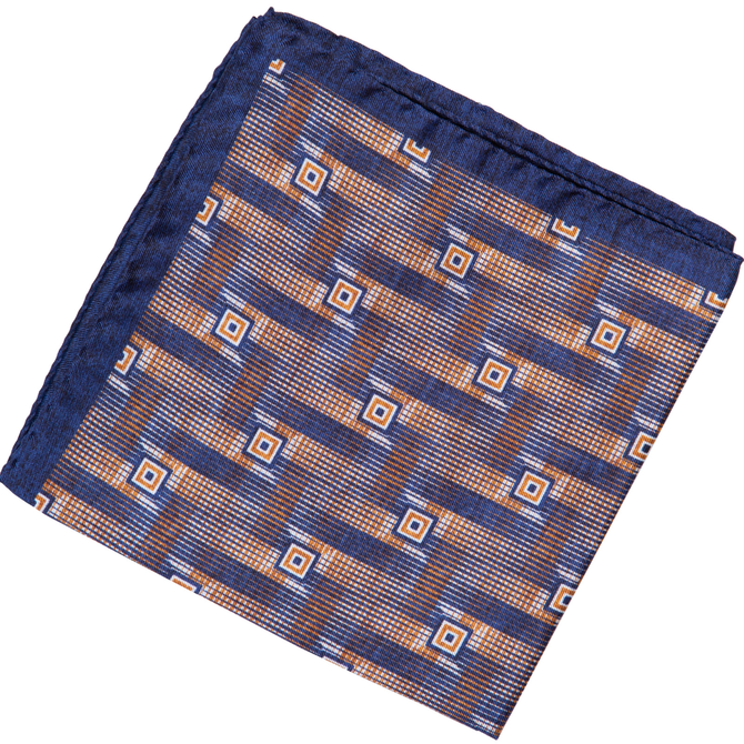 Hazy Geometric Silk Pocket Square