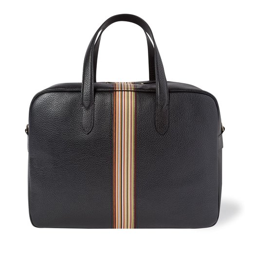 Signature Stripe Leather Weekend Bag-holiday-Fifth Avenue Menswear